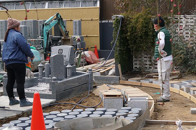 ペットと入れる樹木葬庭苑の工事中3